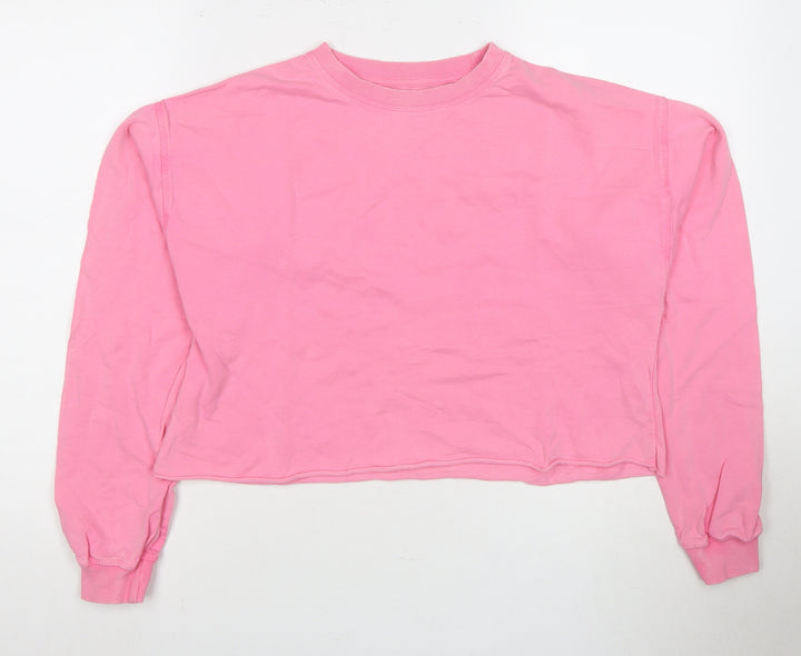 PULL&BEAR Women's Pink Pullover Sweatshirt Size 8