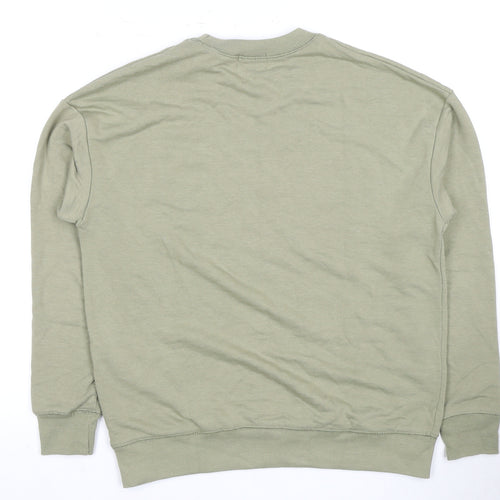 Pull&Bear Men's Green Graphic Pullover Sweatshirt S