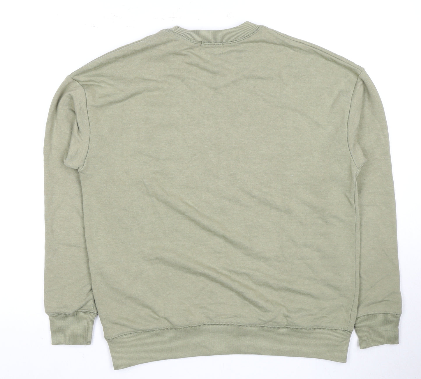Pull&Bear Men's Green Graphic Pullover Sweatshirt S