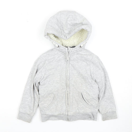 Marks and Spencer Girls Grey Full Zip Hoodie 2-3 Years