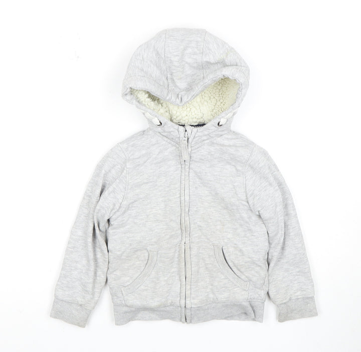 Marks and Spencer Girls Grey Full Zip Hoodie 2-3 Years