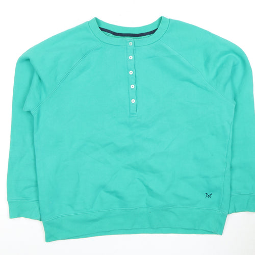 Crew Clothing Men's Green Henley Sweatshirt Size 16