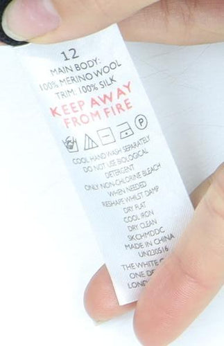 The White Company Women's Black V-Neck Jumper Size 12