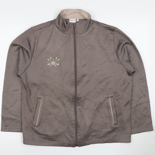 Damart Women's Brown Full Zip Sweatshirt Size 18