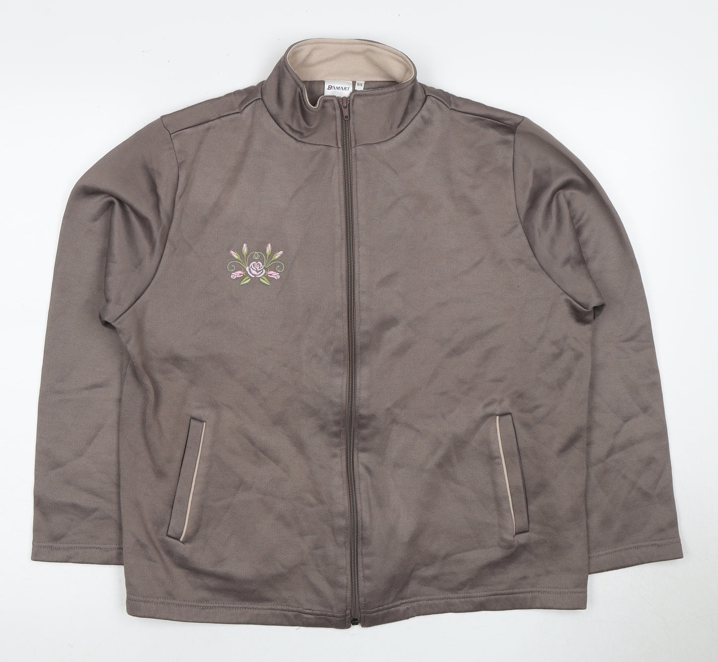 Damart Women's Brown Full Zip Sweatshirt Size 18