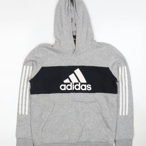 Adidas Boys Grey Pullover Hoodie 11-12 Years