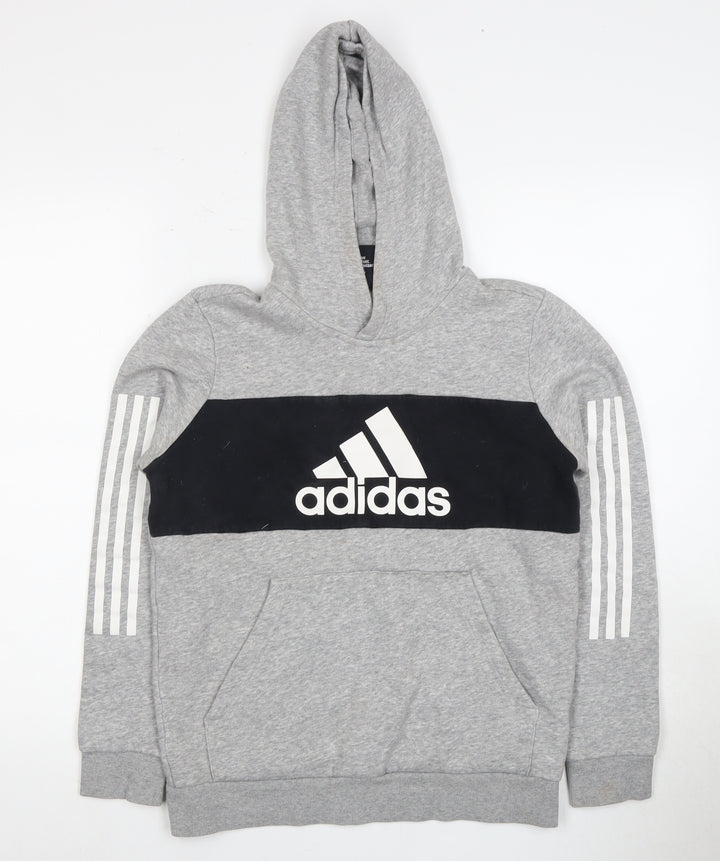 Adidas Boys Grey Pullover Hoodie 11-12 Years