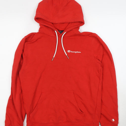 Champion Boys Red Pullover Hoodie, M, Casual, Hooded