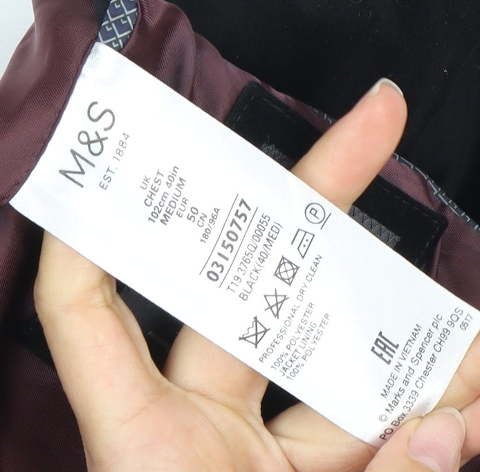 Marks and Spencer Men's Black Blazer Jacket 40R