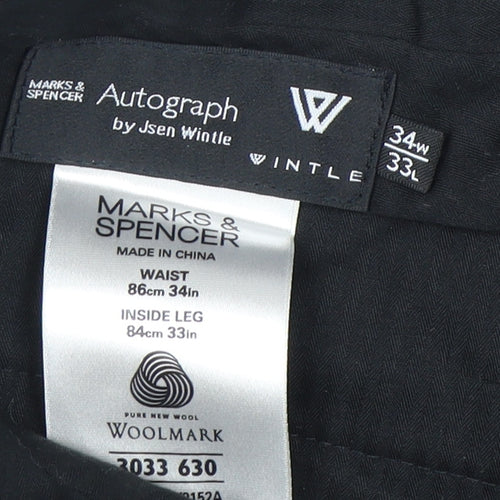Marks and Spencer Men's Black Dress Pants 34 Regular