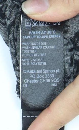 Marks and Spencer Women's Black Floral Top, Size 14