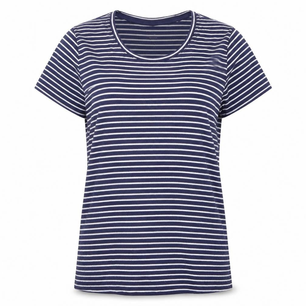 Gap Women's Blue Striped T-Shirt, L, Casual Classic