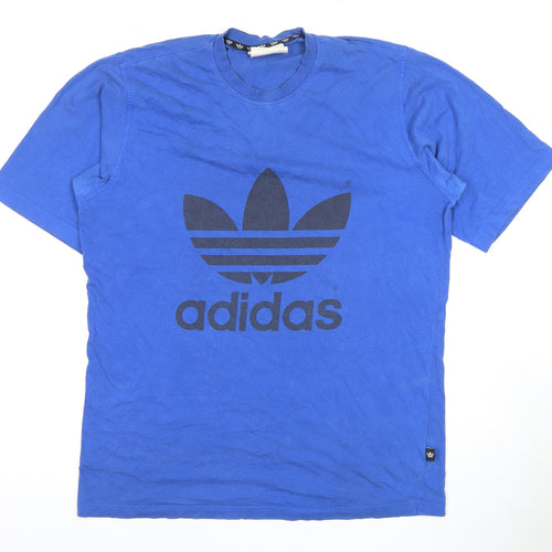 Adidas Men's Blue Graphic Logo T-Shirt
