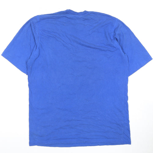 Adidas Men's Blue Graphic Logo T-Shirt