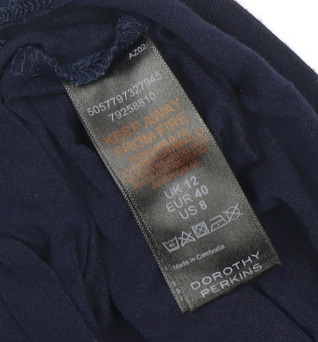 Dorothy Perkins Women's Blue Viscose Dress Size 12