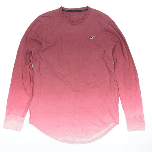 Hollister Men's Red Long Sleeve Crew Neck T-Shirt
