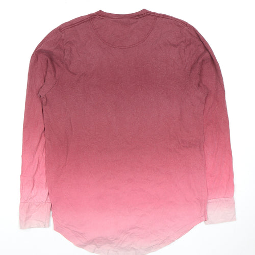 Hollister Men's Red Long Sleeve Crew Neck T-Shirt