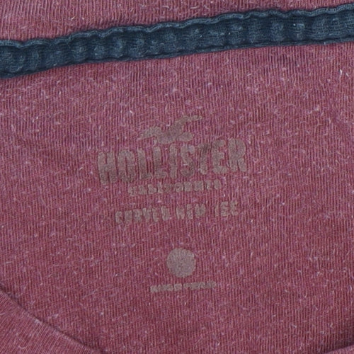 Hollister Men's Red Long Sleeve Crew Neck T-Shirt