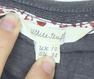 White Stuff Women’s Grey Tank Top, Size 10, Casual Cotton