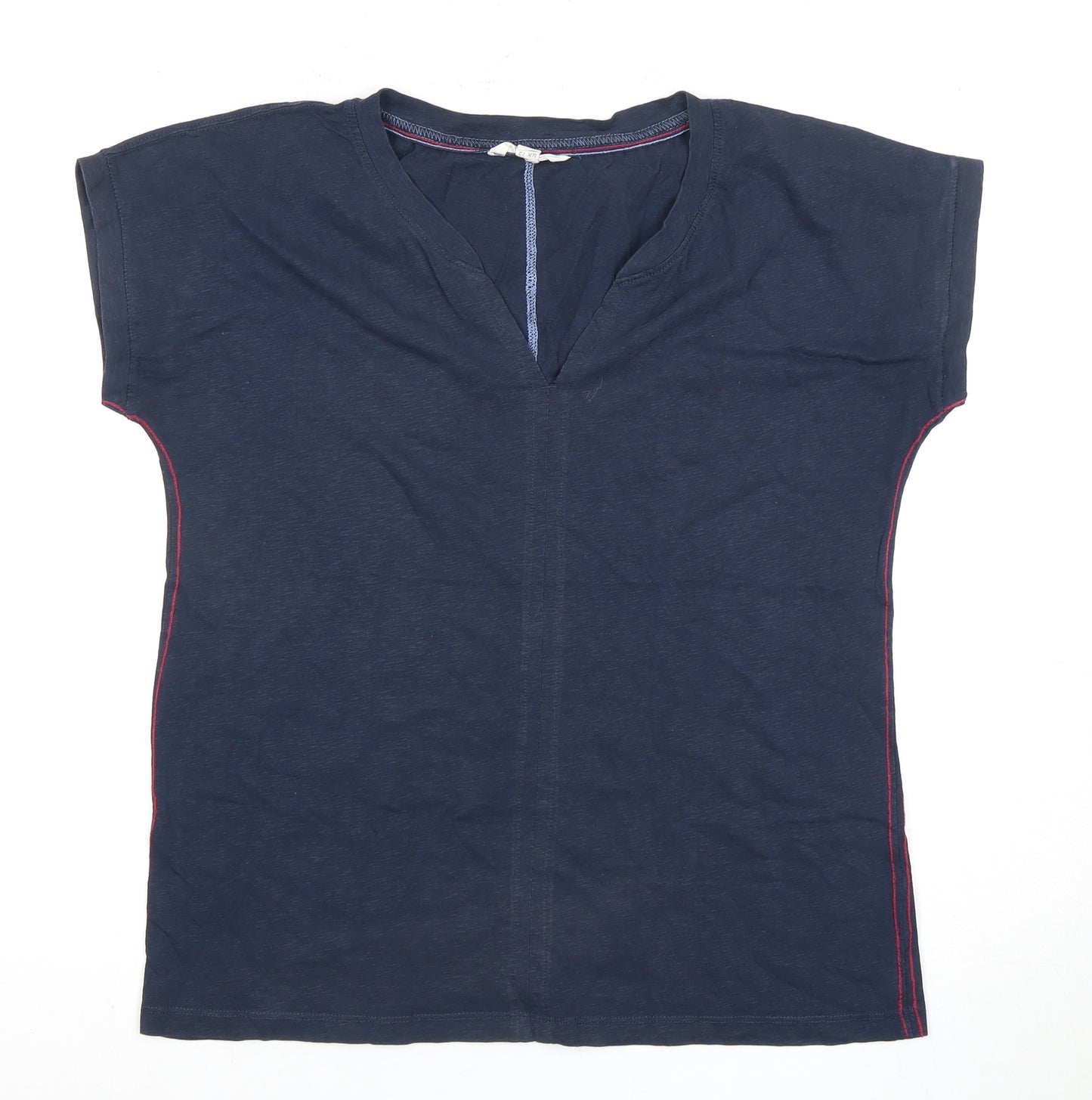 White Stuff Women's Blue V-Neck T-Shirt Size 12