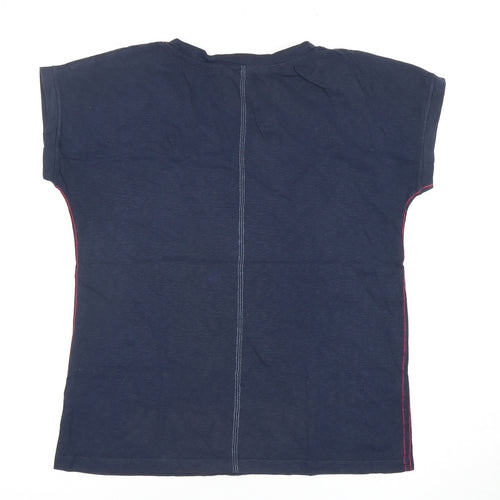 White Stuff Women's Blue V-Neck T-Shirt Size 12