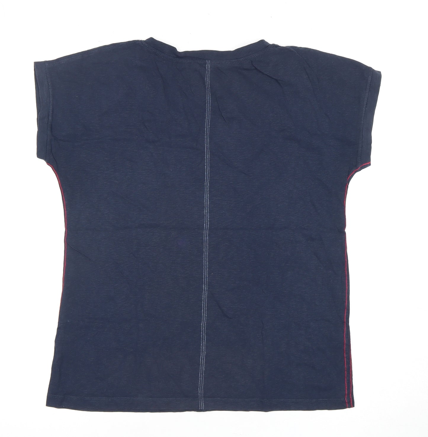 White Stuff Women's Blue V-Neck T-Shirt Size 12