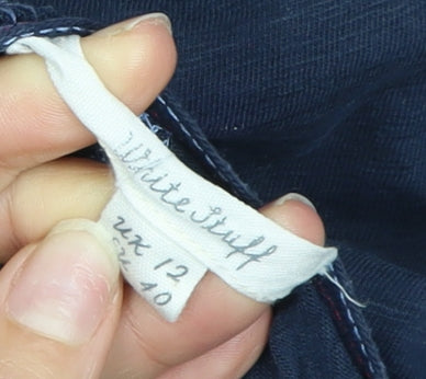 White Stuff Women's Blue V-Neck T-Shirt Size 12