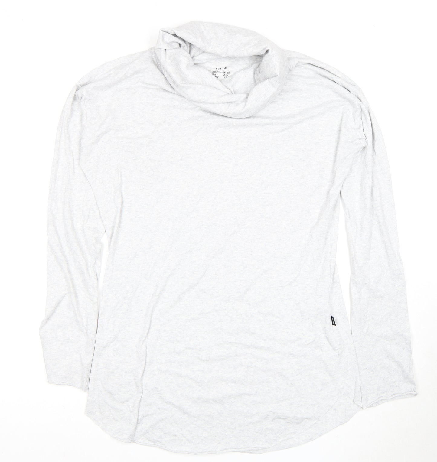 Splash Women's White Cowl Neck Long Sleeve Top M