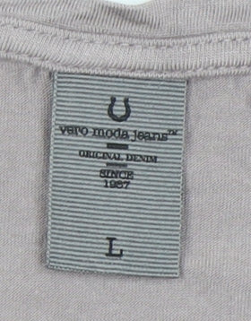 Vero Moda Women's Grey Sequined T-Shirt, Size L