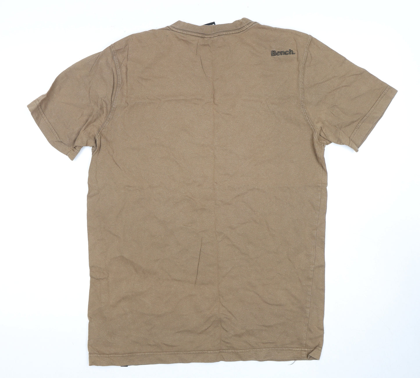 Bench Men's Brown L Short Sleeve Crew Neck T-Shirt Logo