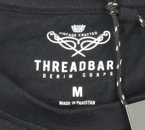 Threadbare Men's Black 'Nap King' M Pyjama Top