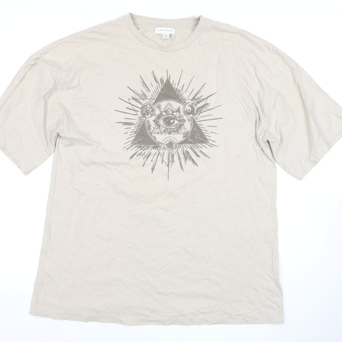 Topshop Beige Women's T-Shirt Size S Eye Theme