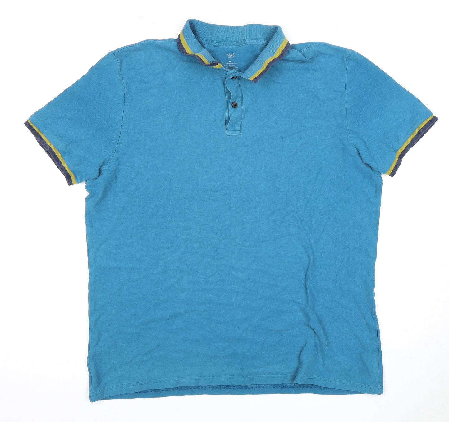 Marks and Spencer Men's XL Blue Polo Shirt