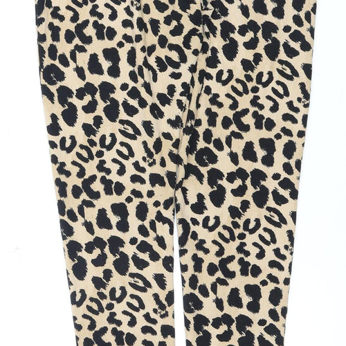 New Look Women's Beige Animal Print Ankle Leggings
