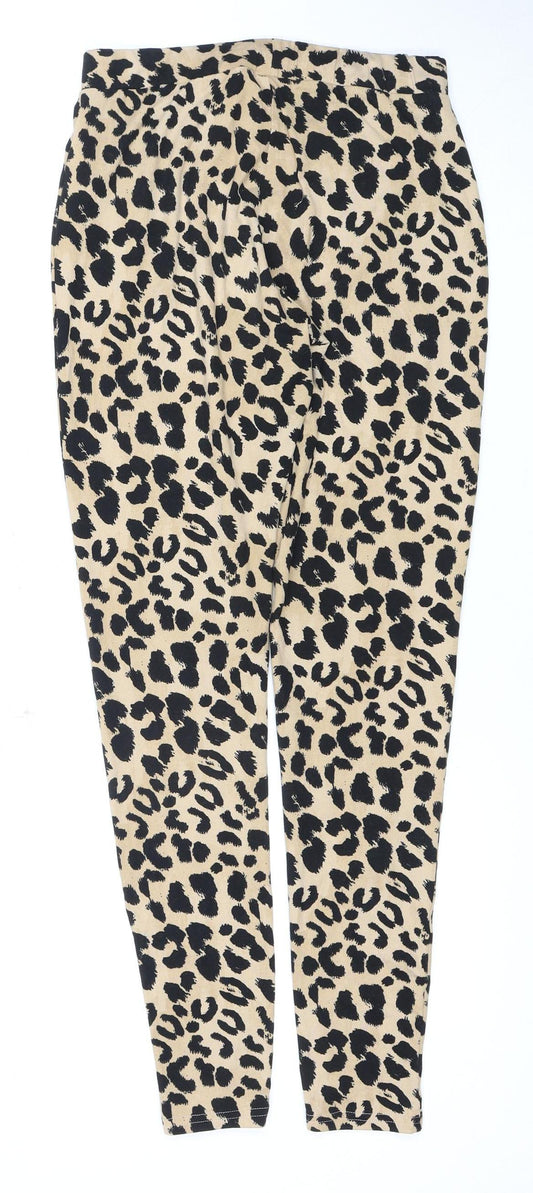 New Look Women's Beige Animal Print Ankle Leggings
