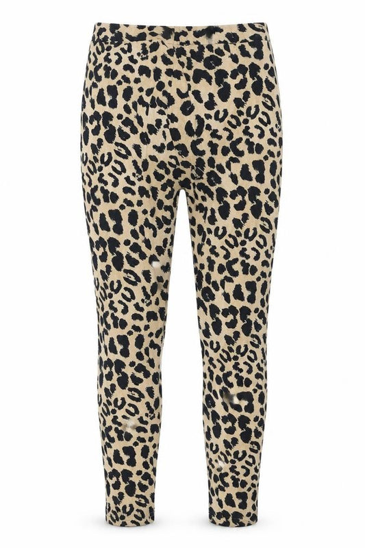 Front view of New Look Women's Beige Animal Print Ankle Leggings