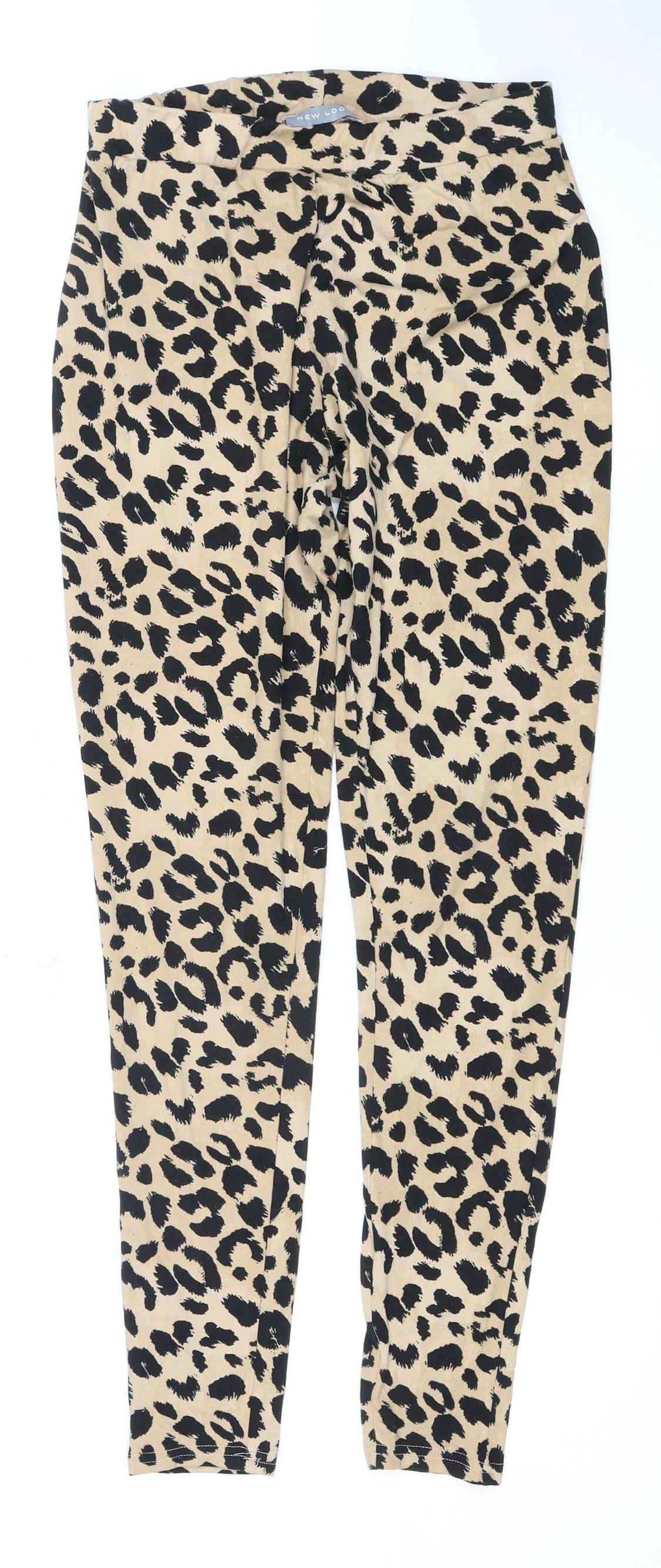 New Look Women's Beige Animal Print Ankle Leggings