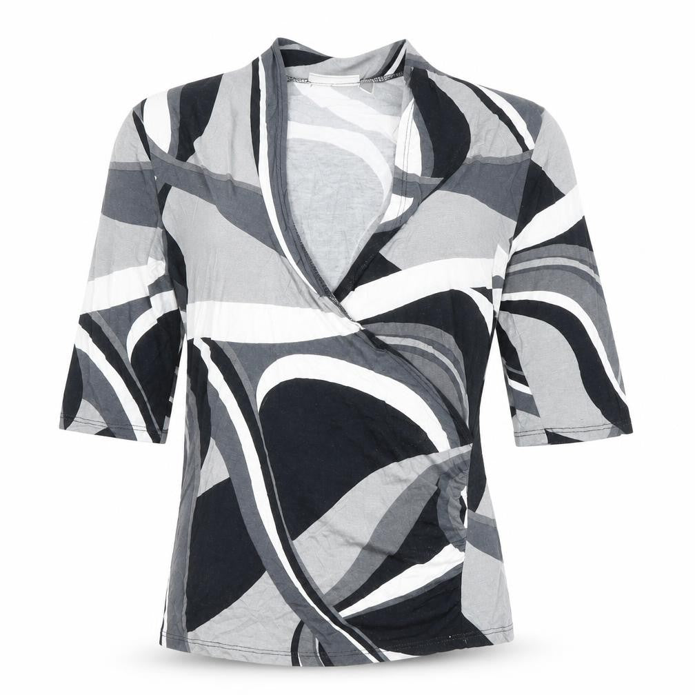Front view of Country Casuals Stylish Women's Wrap Blouse - Multicoloured, S