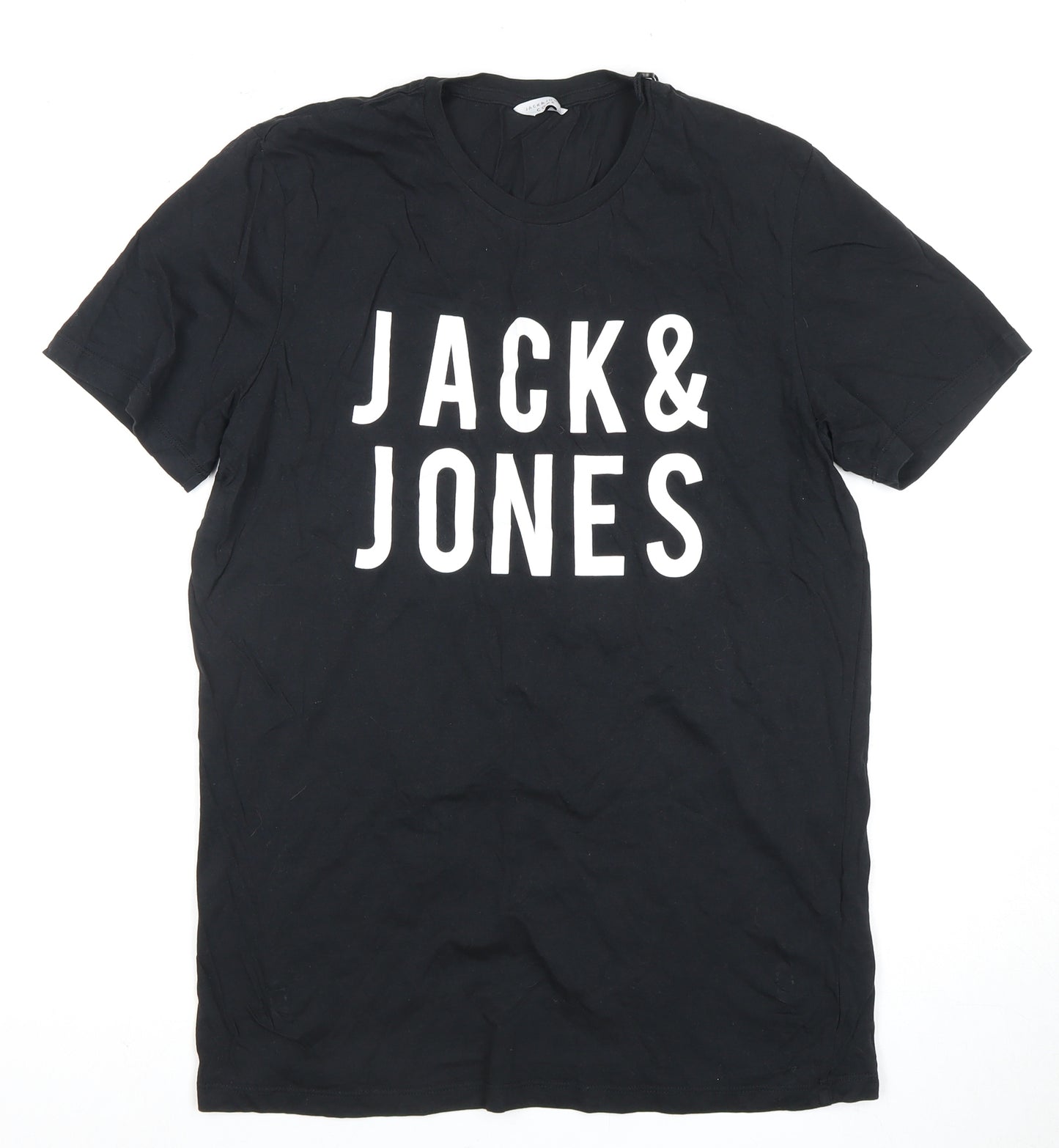 Jack and Jones Men's Black Logo T-Shirt, Size L