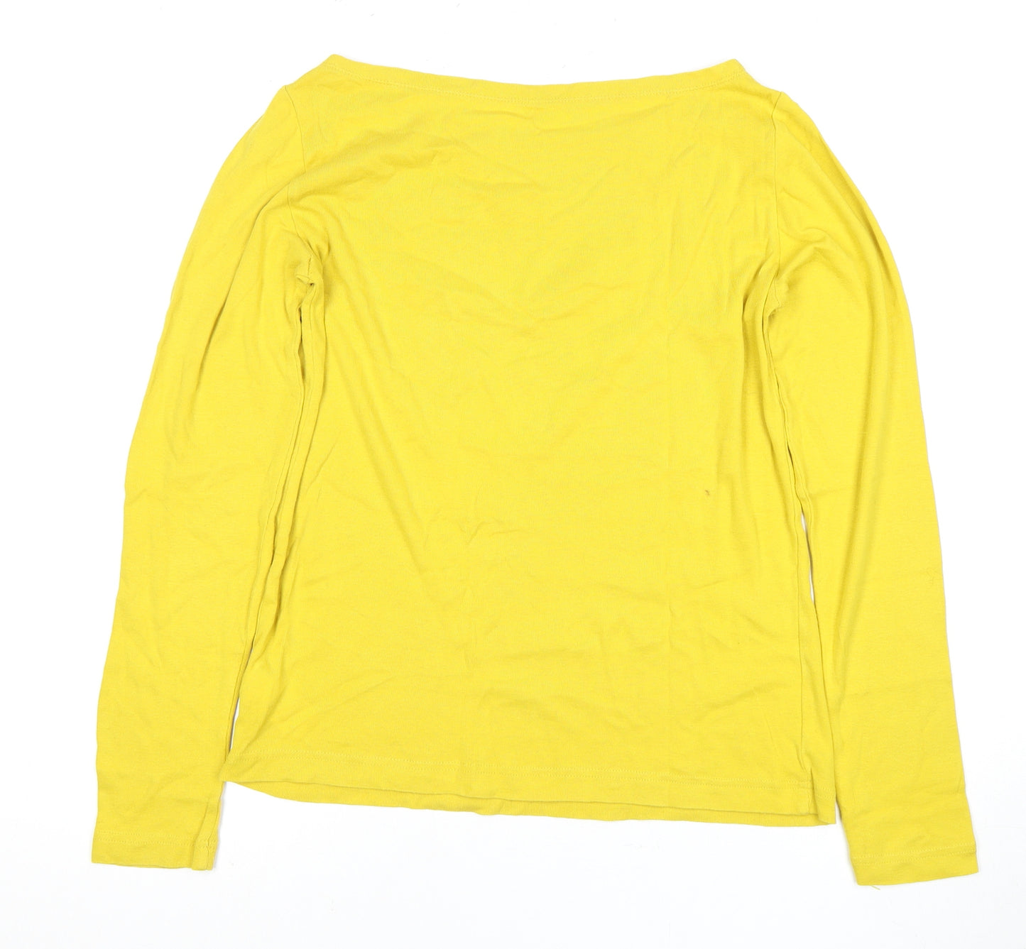 GAP Women's Yellow Long Sleeve Boat Neck Top, Size S