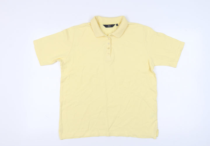 Isle Essentials Yellow Polo Unisex L Collared Cotton