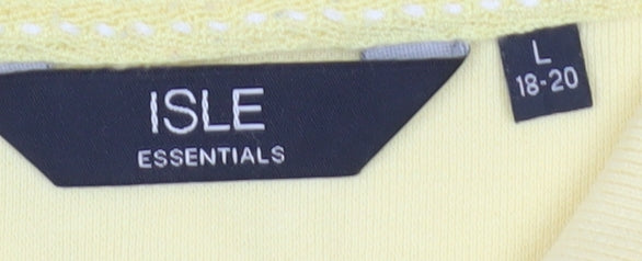Isle Essentials Yellow Polo Unisex L Collared Cotton