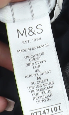 Marks and Spencer Men's Grey Blazer, 38R, Two-Button