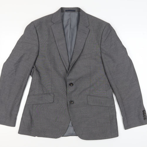 Marks and Spencer Men's Grey Blazer, 40R, Single-Breasted