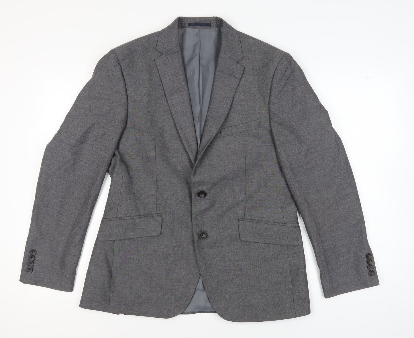 Marks and Spencer Men's Grey Blazer, 40R, Single-Breasted