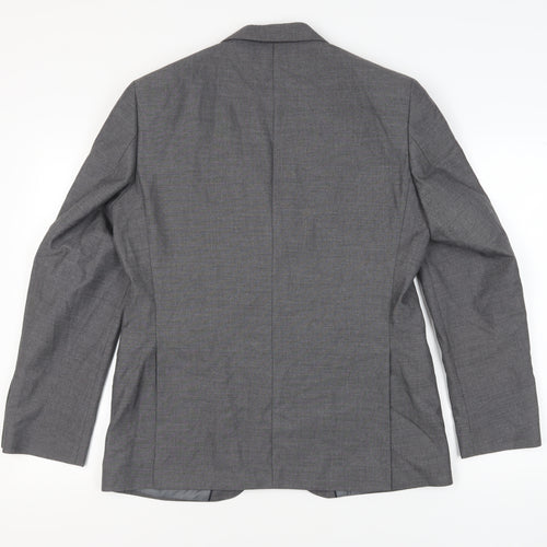 Marks and Spencer Men's Grey Blazer, 40R, Single-Breasted
