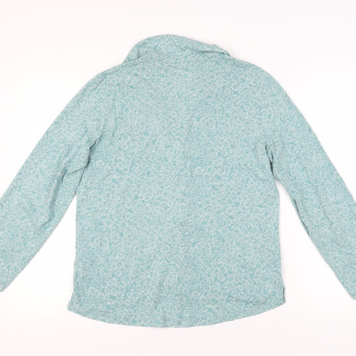 White Stuff Women's Blue Floral Button-Up Shirt Size 14