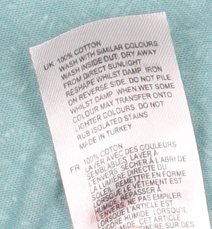 White Stuff Women's Blue Floral Button-Up Shirt Size 14