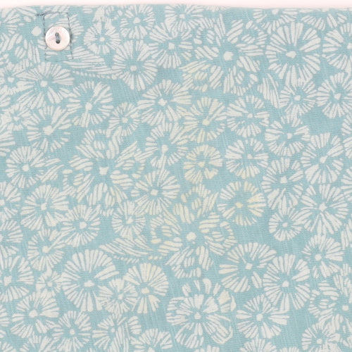 White Stuff Women's Blue Floral Button-Up Shirt Size 14