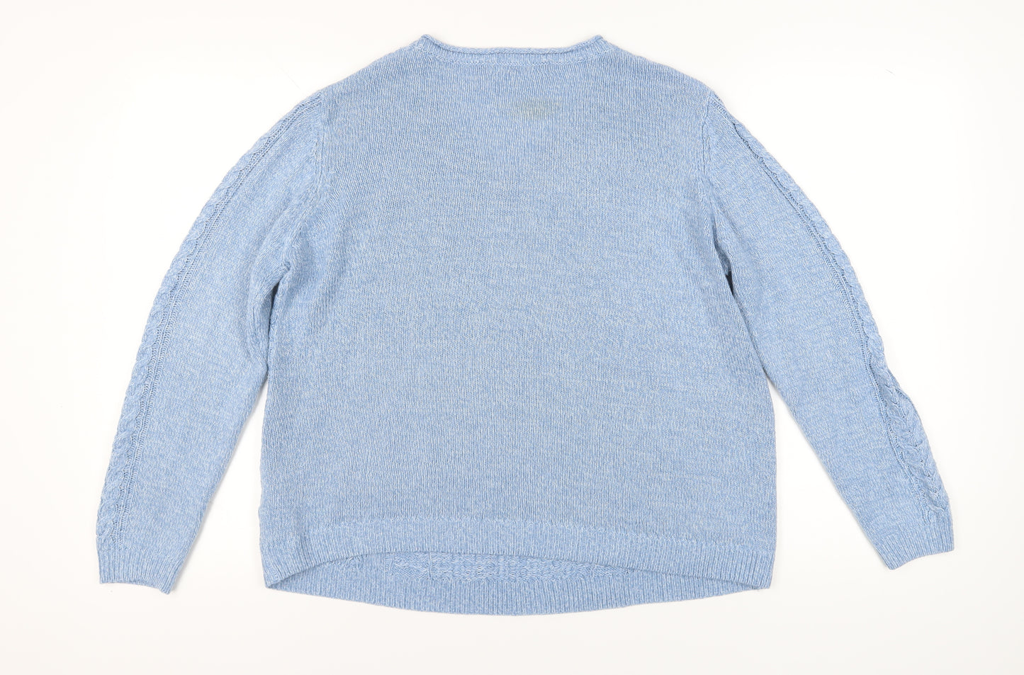 ISLE Women's Blue V-Neck Pullover Jumper M